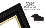 black wood with gold lip picture frame