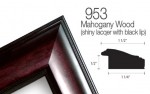 mahogany lacquered with black accent picture frame